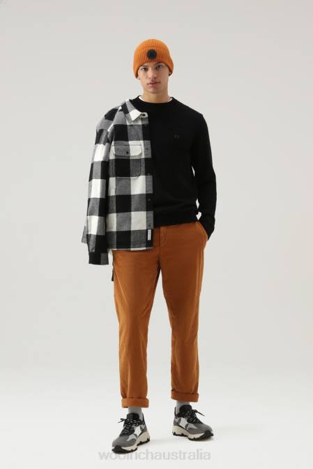 Woolrich Men Classic Crewneck Sweater Black Clothing J026714