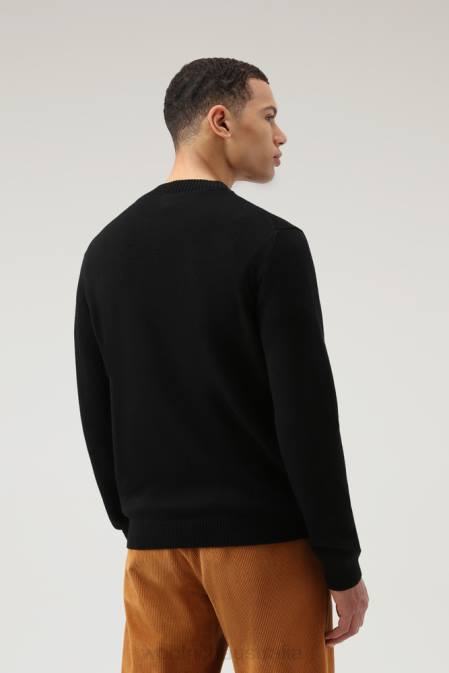 Woolrich Men Classic Crewneck Sweater Black Clothing J026714