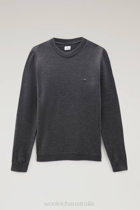 Woolrich Men Classic Crewneck Sweater Charcoal Melange Clothing J026730