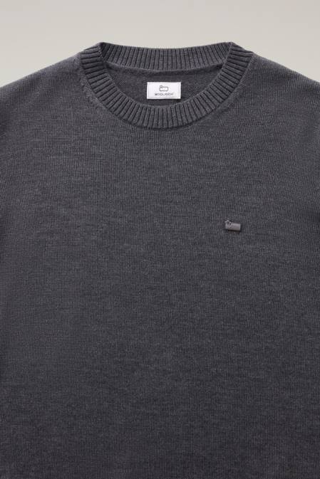 Woolrich Men Classic Crewneck Sweater Charcoal Melange Clothing J026730