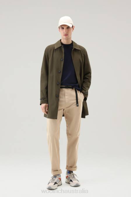 Woolrich Men Crewneck Sweater in Pure Cotton Dark Navy Clothing J026588