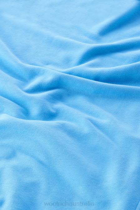 Woolrich Men Crewneck Sweatshirt in Cotton Blend with Pockets Bonnie Blue Clothing J026516