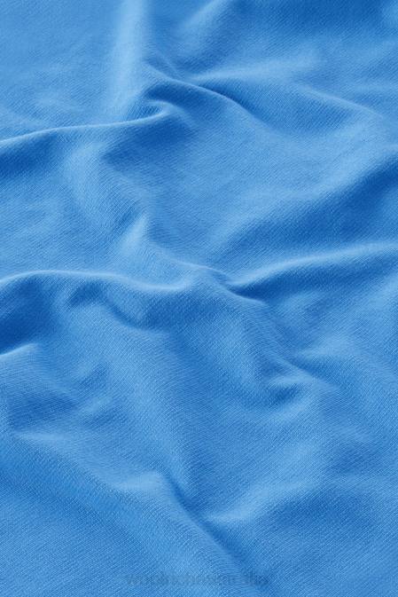 Woolrich Men Hoodie in Pure Cotton Fleece with Zip Pocket Campanula Blue Clothing J026587