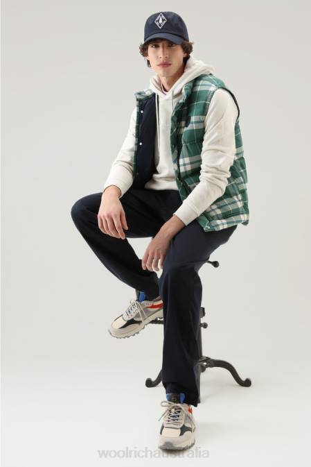 Woolrich Men Varsity Hoodie in Garment-Dyed Pure Cotton Fleece Milky Cream Clothing J026494