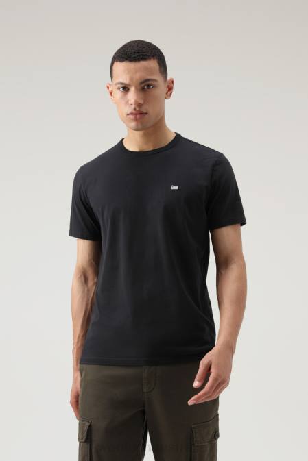 Woolrich Men Cotton Sheep T-shirt Black Clothing J026721