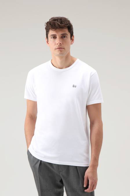 Woolrich Men Cotton Sheep T-shirt Bright White Clothing J026729
