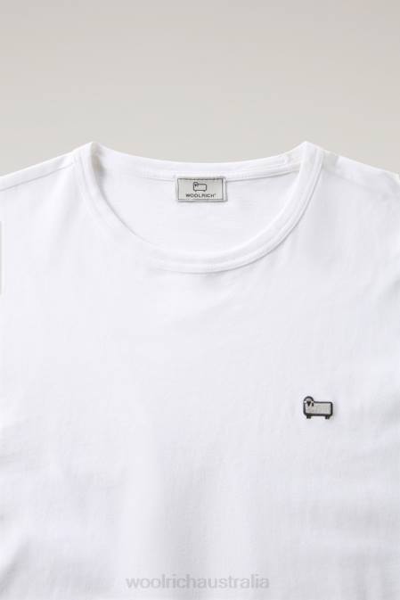 Woolrich Men Cotton Sheep T-shirt Bright White Clothing J026729