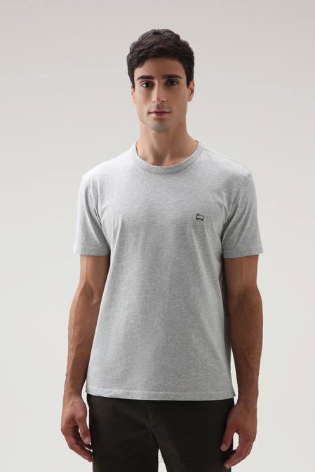 Woolrich Men Cotton Sheep T-shirt Light Grey Melange Clothing J026667