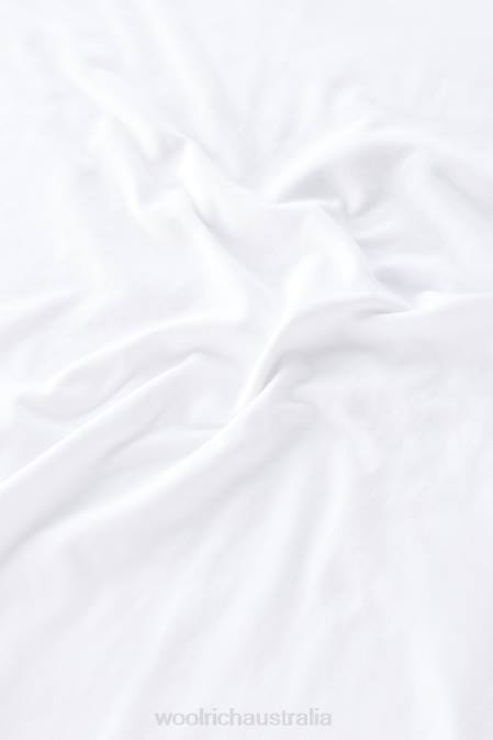 Woolrich Men Lakeside T-shirt in Pure Cotton Jersey with Back Print Bright White Clothing J026381