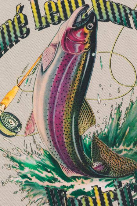 Woolrich Men Long Sleeve Performance Trout Tee with Front and Back Print-Aime Leon Dore Cement Clothing J026804