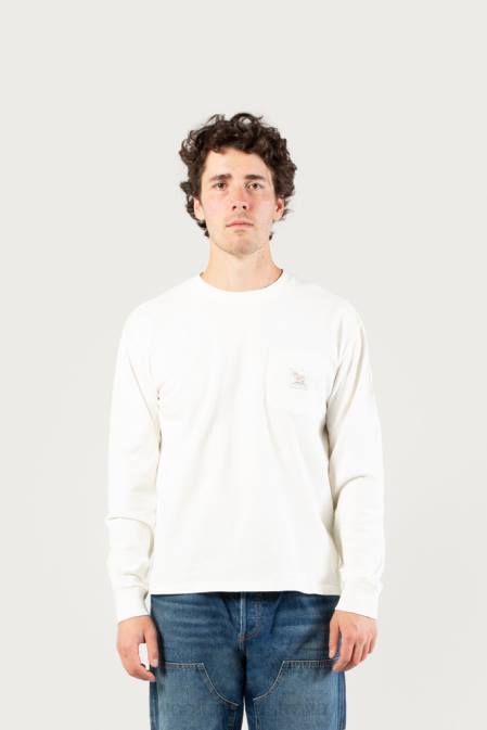 Woolrich Men Long-Sleeved T-Shirt in Pure Cotton-One Of These Days Bone Clothing J026618