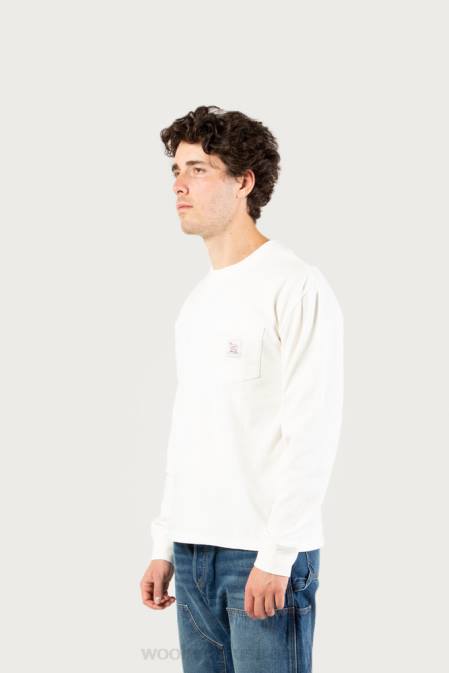 Woolrich Men Long-Sleeved T-Shirt in Pure Cotton-One Of These Days Bone Clothing J026618
