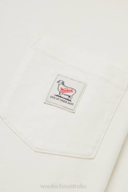 Woolrich Men Long-Sleeved T-Shirt in Pure Cotton-One Of These Days Bone Clothing J026618