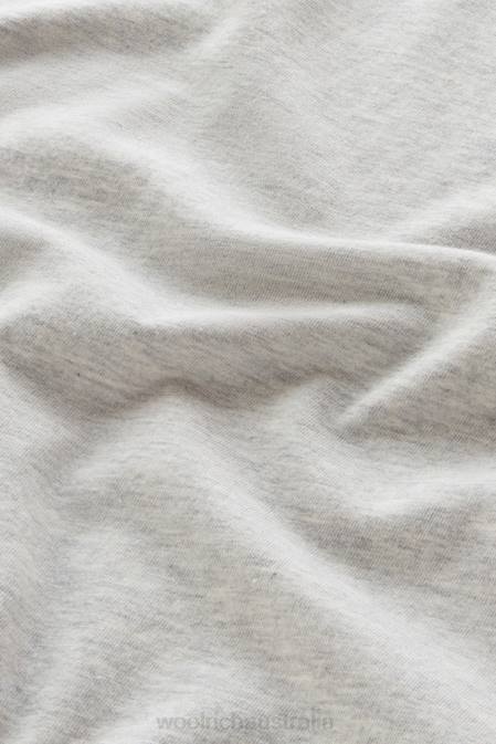 Woolrich Men T-shirt in Pure Cotton with Yellowstone Graphic Print Light Grey Melange Clothing J026434