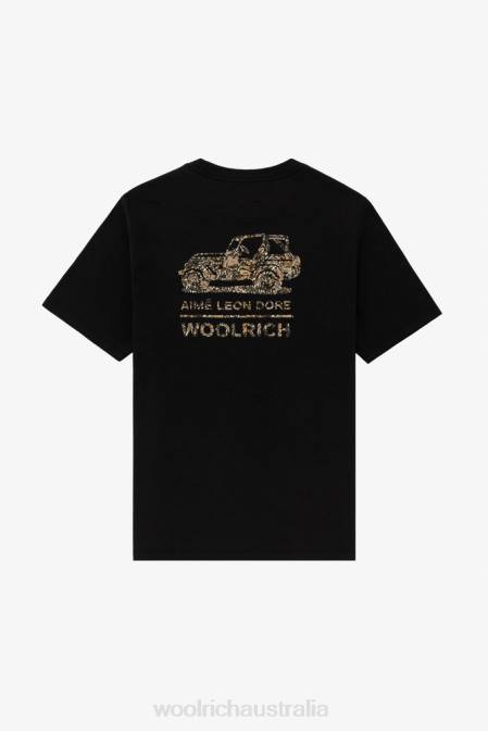 Woolrich Men Terrain T-shirt with Back Graphic Print-Aime Leon Dore Black Clothing J026759