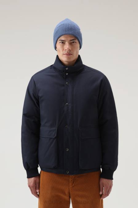 Woolrich Men Authentic Polar Short Jacket Melton Blue Clothing J026777