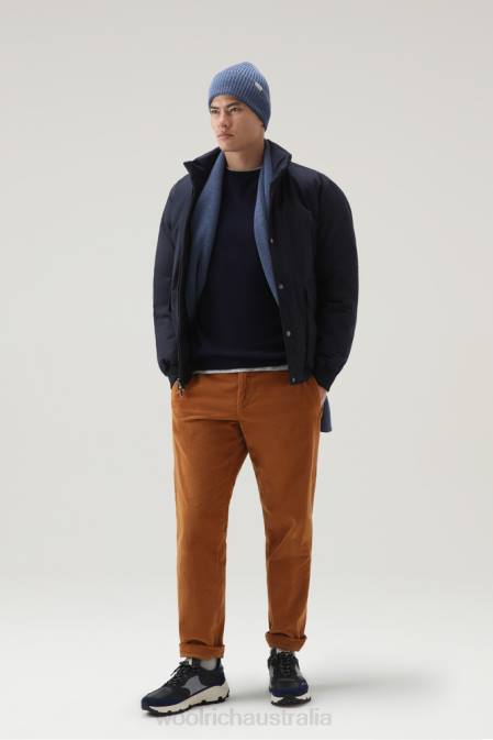 Woolrich Men Authentic Polar Short Jacket Melton Blue Clothing J026777