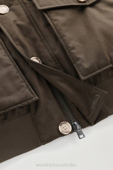 Woolrich Men Byrd Down Short Hooded Jacket Dark Green Clothing J026669