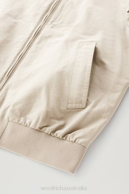 Woolrich Men Cruiser Bomber in Light Eco Ramar Beach Sand Clothing J026565