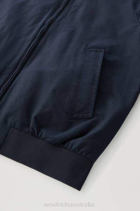 Woolrich Men Cruiser Bomber in Light Eco Ramar Melton Blue Clothing J026409