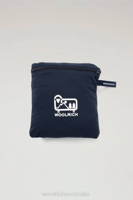 Woolrich Men High Aeration Cardigan in Stretch Ripstop Navy Clothing J026414