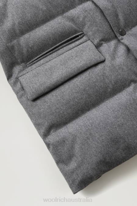 Woolrich Men Luxe Blazer in Vitale Barberis Canonico Wool Medium Grey Melange Clothing J026746