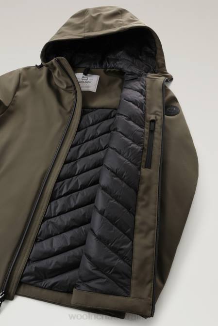 Woolrich Men Pacific Softshell Jacket Dark Green Clothing J026823