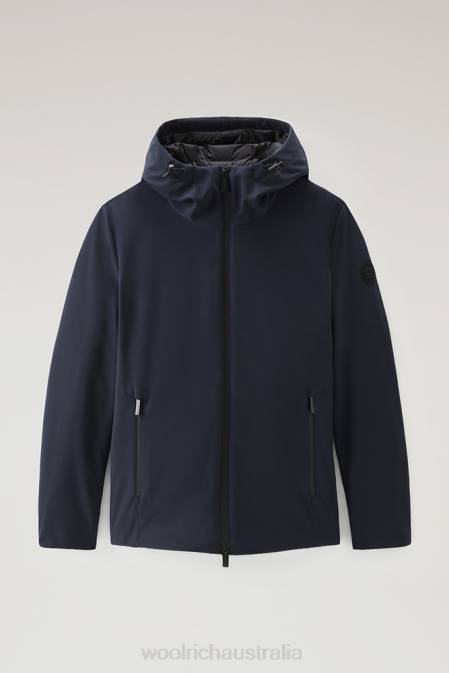 Woolrich Men Pacific Softshell Jacket Melton Blue Clothing J026828