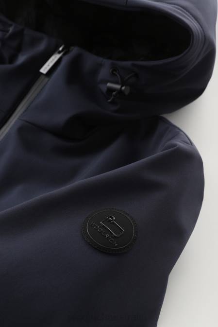 Woolrich Men Pacific Softshell Jacket Melton Blue Clothing J026828