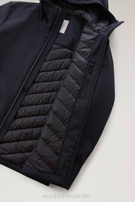 Woolrich Men Pacific Softshell Jacket Melton Blue Clothing J026828