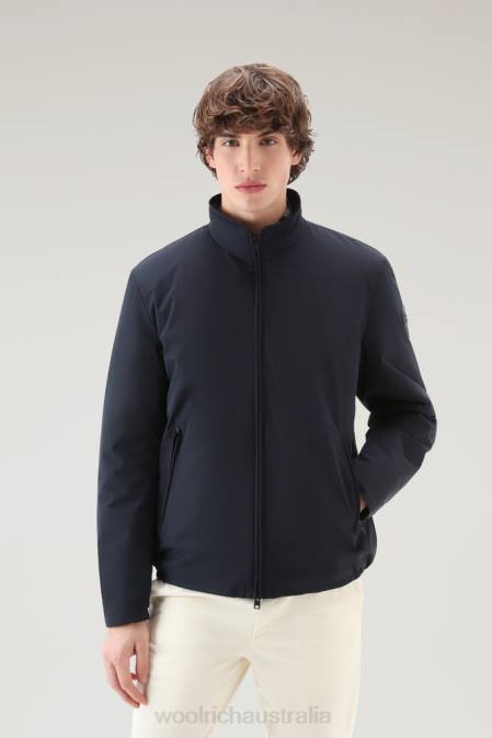 Woolrich Men Padded Sailing Bomber Melton Blue Clothing J026557