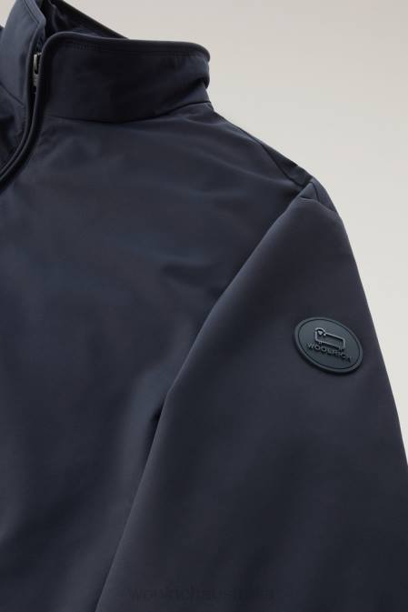 Woolrich Men Padded Sailing Bomber Melton Blue Clothing J026557