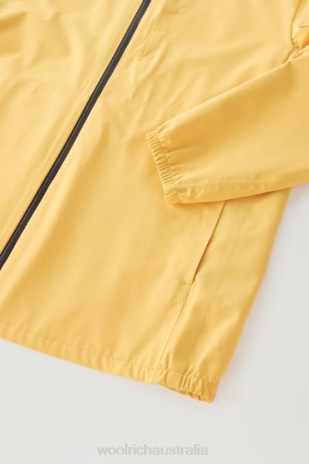Woolrich Men Waterproof Pacific Hooded Jacket Burnt Yellow Clothing J026450