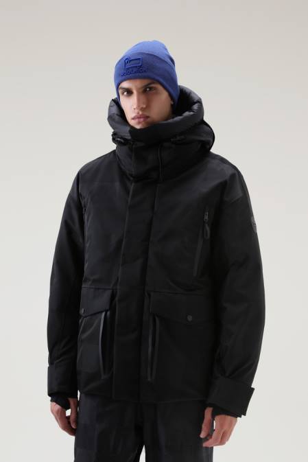 Woolrich Men Waterproof Shelter Mountain Ski Jacket with Adjustable Hood Black Clothing J026724