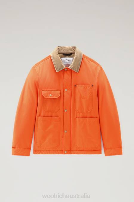 Woolrich Men Work Duster Jacket in Eco Ramar Flame Clothing J026658
