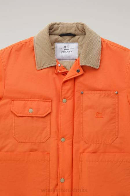 Woolrich Men Work Duster Jacket in Eco Ramar Flame Clothing J026658