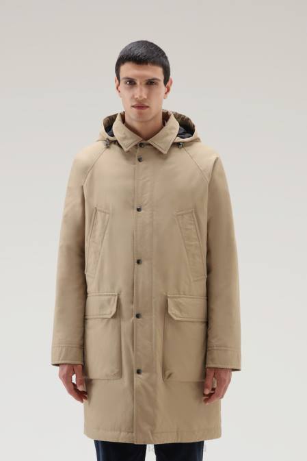 Woolrich Men Authentic Coat with Raglan Sleeves Gold Khaki Clothing J026678