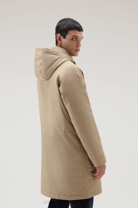 Woolrich Men Authentic Coat with Raglan Sleeves Gold Khaki Clothing J026678