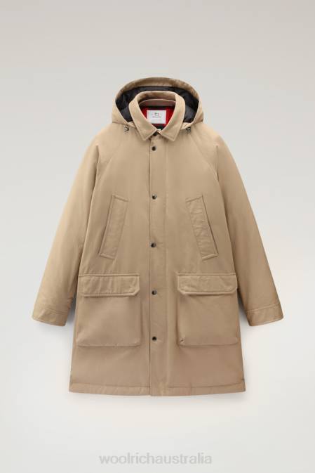 Woolrich Men Authentic Coat with Raglan Sleeves Gold Khaki Clothing J026678