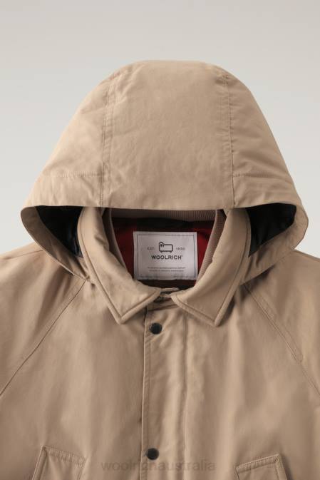 Woolrich Men Authentic Coat with Raglan Sleeves Gold Khaki Clothing J026678