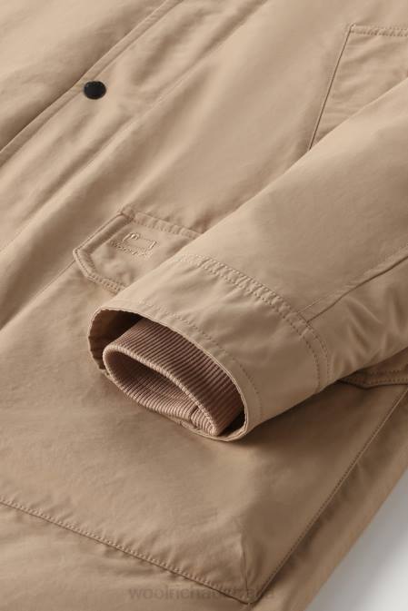 Woolrich Men Authentic Coat with Raglan Sleeves Gold Khaki Clothing J026678
