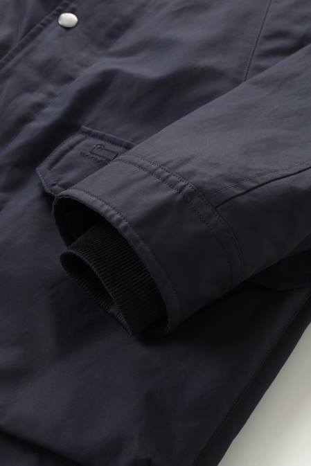 Woolrich Men Authentic Coat with Raglan Sleeves Melton Blue Clothing J026776