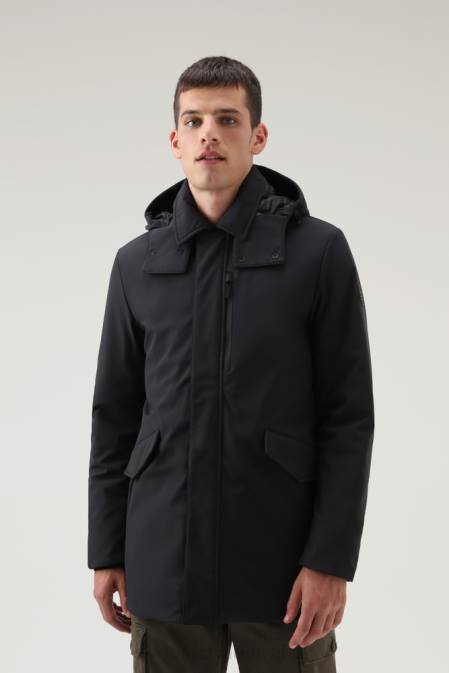 Woolrich Men Barrow Mac Softshell Coat Black Clothing J026822