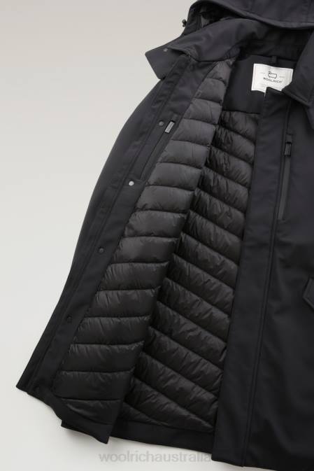 Woolrich Men Barrow Mac Softshell Coat Black Clothing J026822