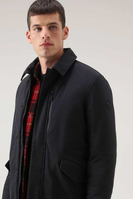 Woolrich Men Barrow Mac Softshell Coat Black Clothing J026822