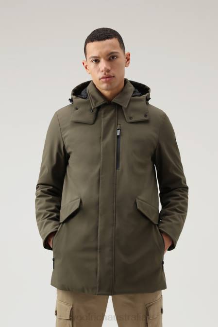 Woolrich Men Barrow Mac Softshell Coat Dark Green Clothing J026827