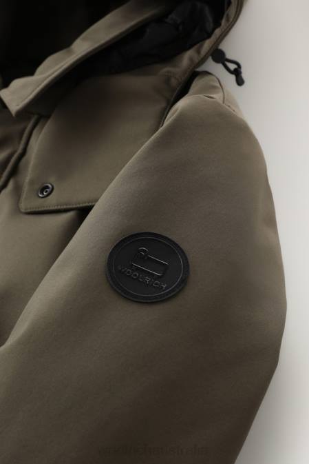 Woolrich Men Barrow Mac Softshell Coat Dark Green Clothing J026827