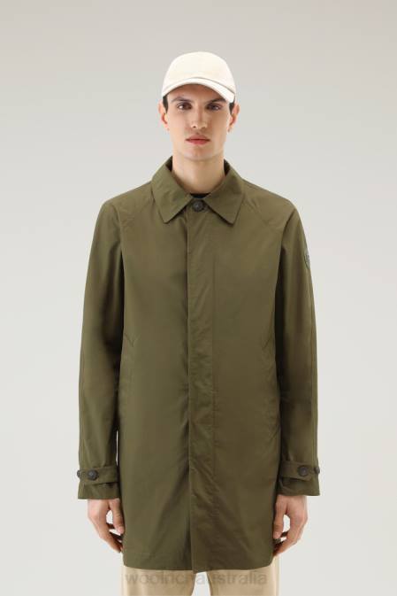 Woolrich Men City Carcoat in Urban Touch Dark Green Clothing J026486