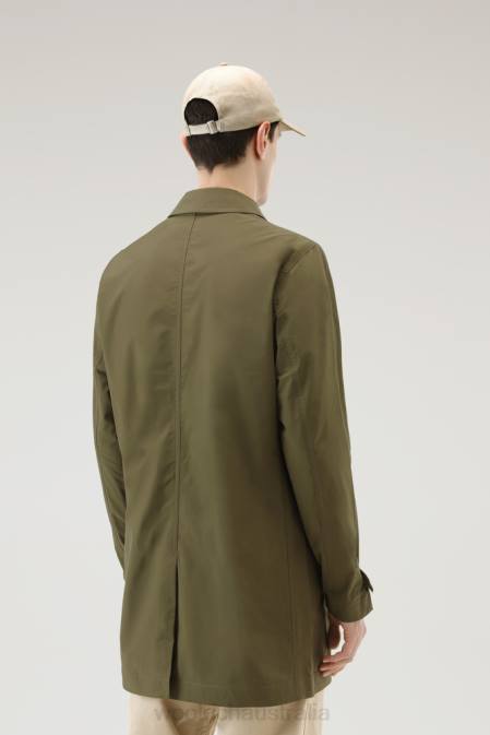 Woolrich Men City Carcoat in Urban Touch Dark Green Clothing J026486