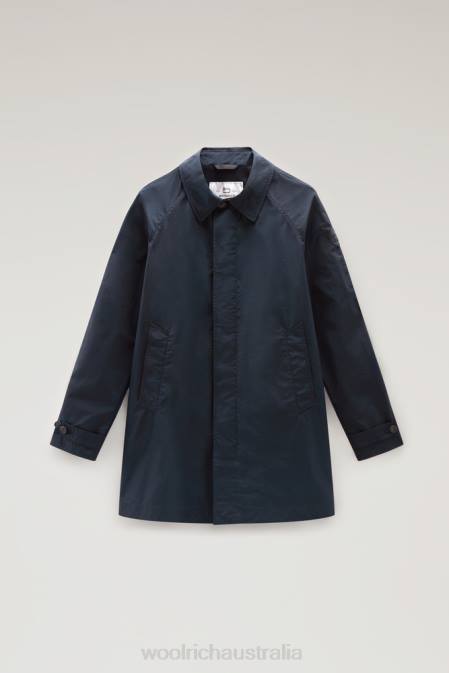 Woolrich Men City Carcoat in Urban Touch Melton Blue Clothing J026554